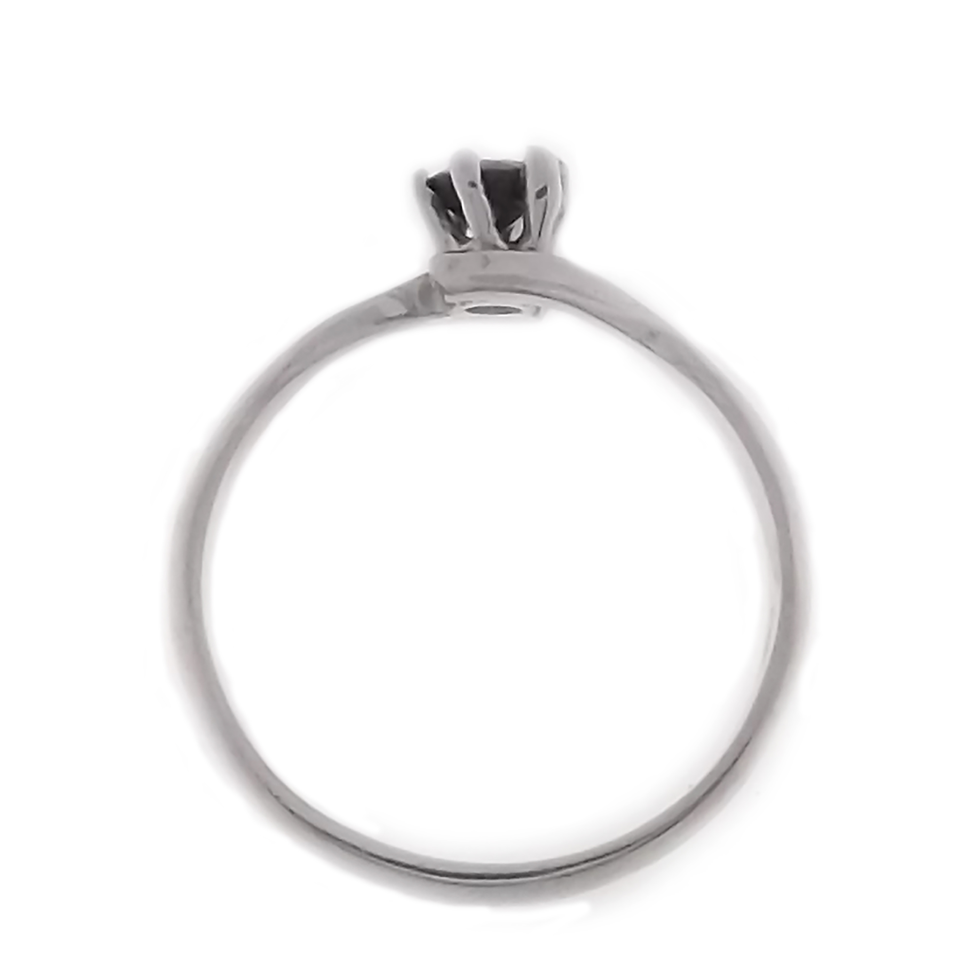 Anello solitario da donna in argento 925 con Zaffiro Naturale rodiato oro bianco